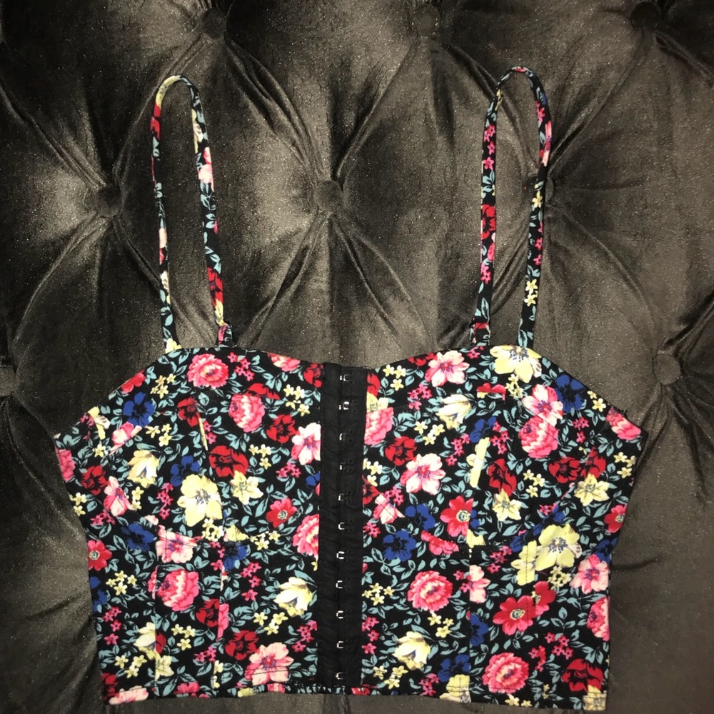 Forever 21 Crop Floral Tank